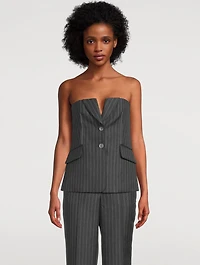 Billie Bustier Top Pinstripe Print