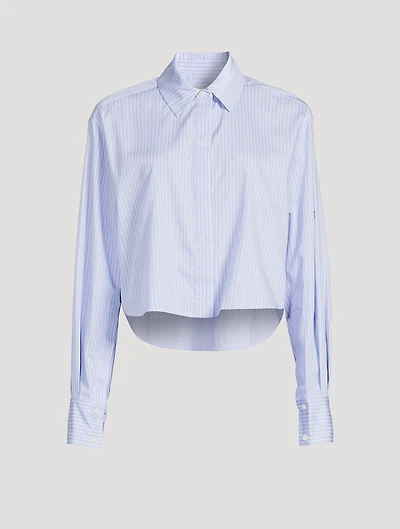 Renata Cropped Shirt Stripe Print