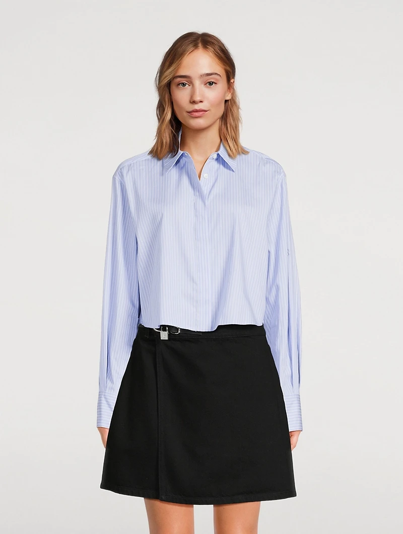 Renata Cropped Shirt Stripe Print