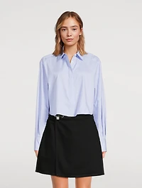 Renata Cropped Shirt Stripe Print
