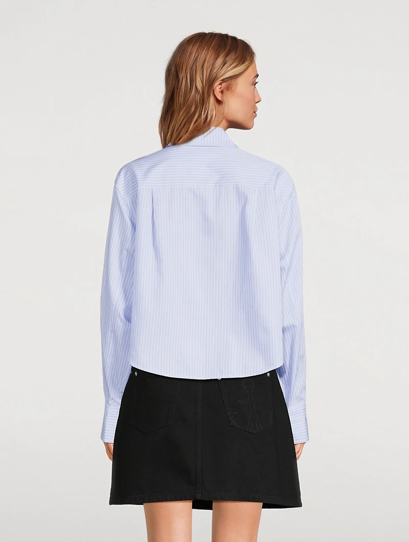 Renata Cropped Shirt Stripe Print