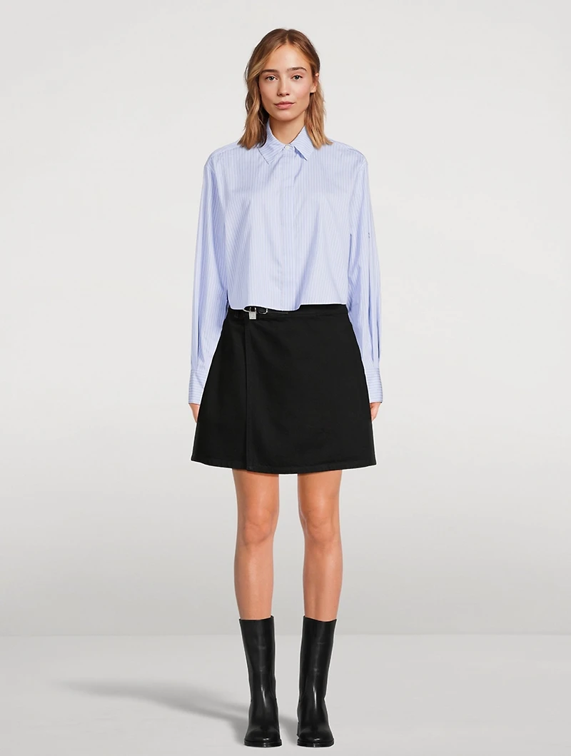 Renata Cropped Shirt Stripe Print