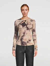 Kandice Printed Cut-Out Top