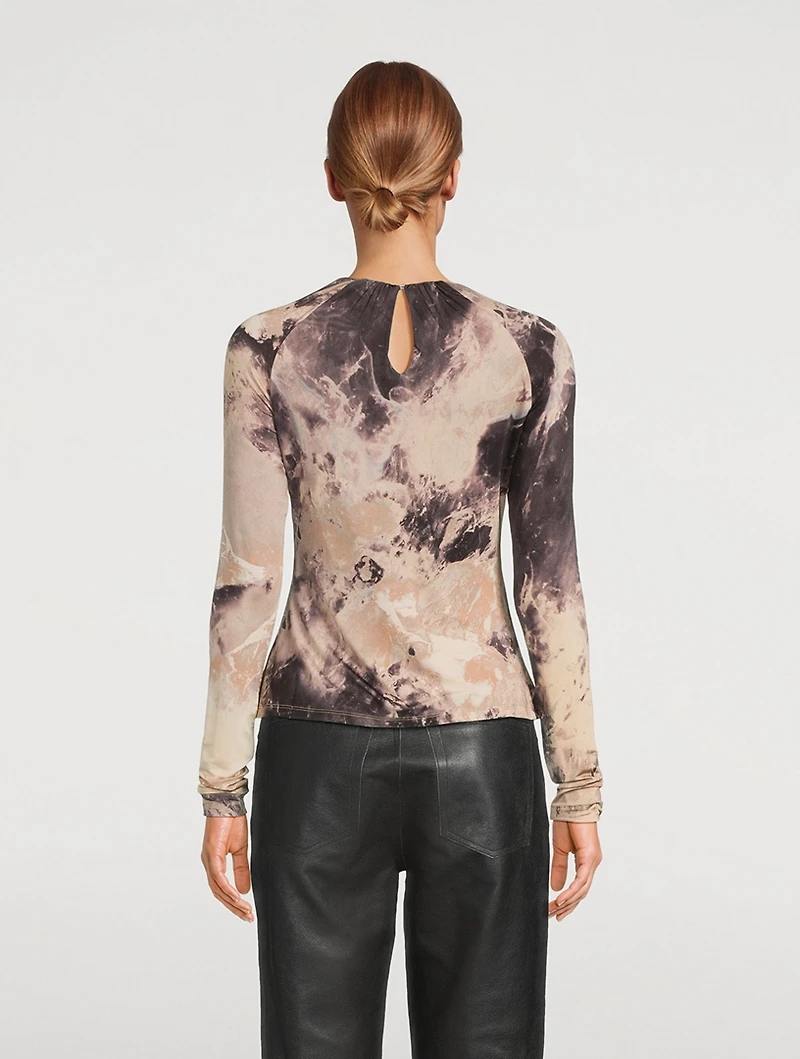 Kandice Printed Cut-Out Top
