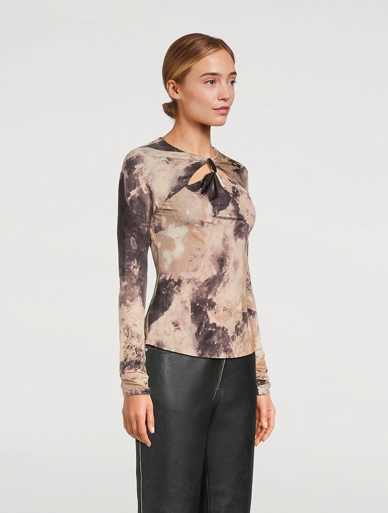 Kandice Printed Cut-Out Top