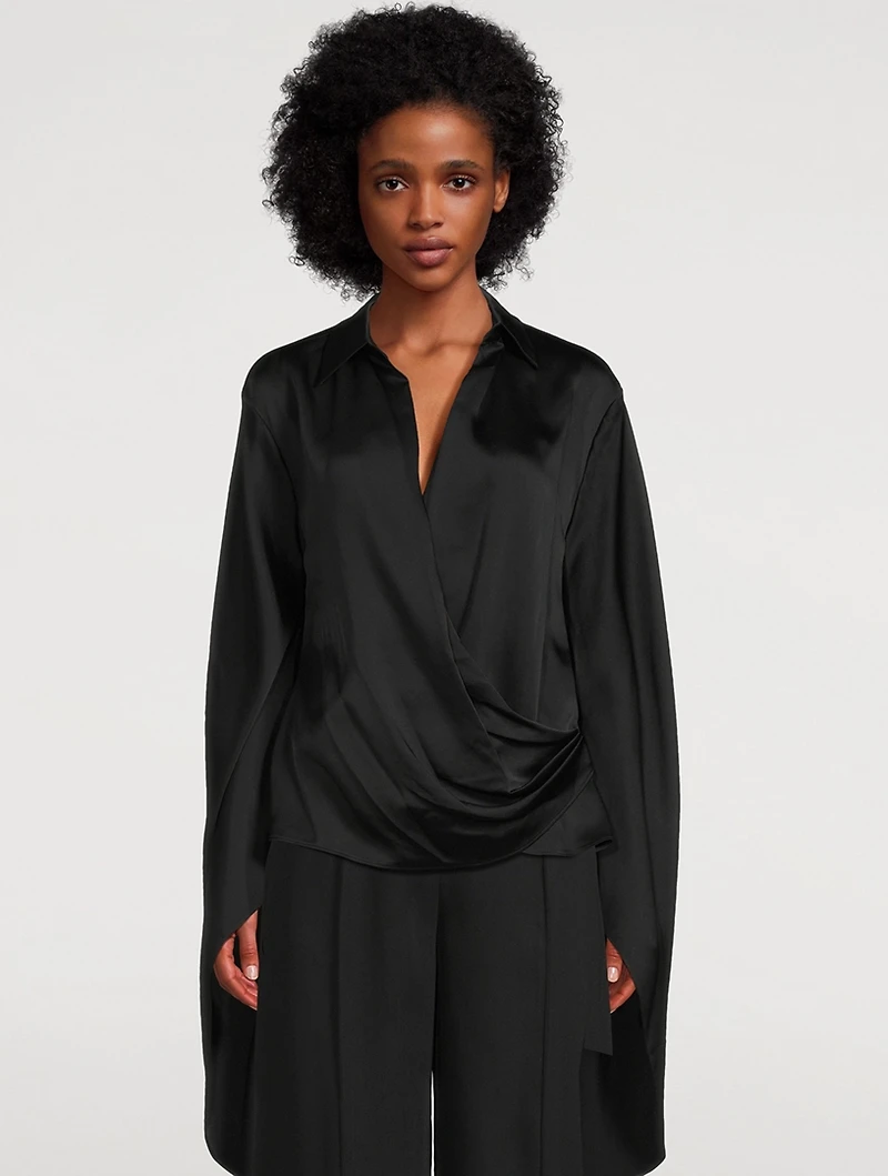 Paradisa Draped Satin Blouse
