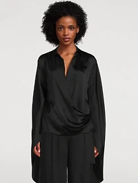 Paradisa Draped Satin Blouse