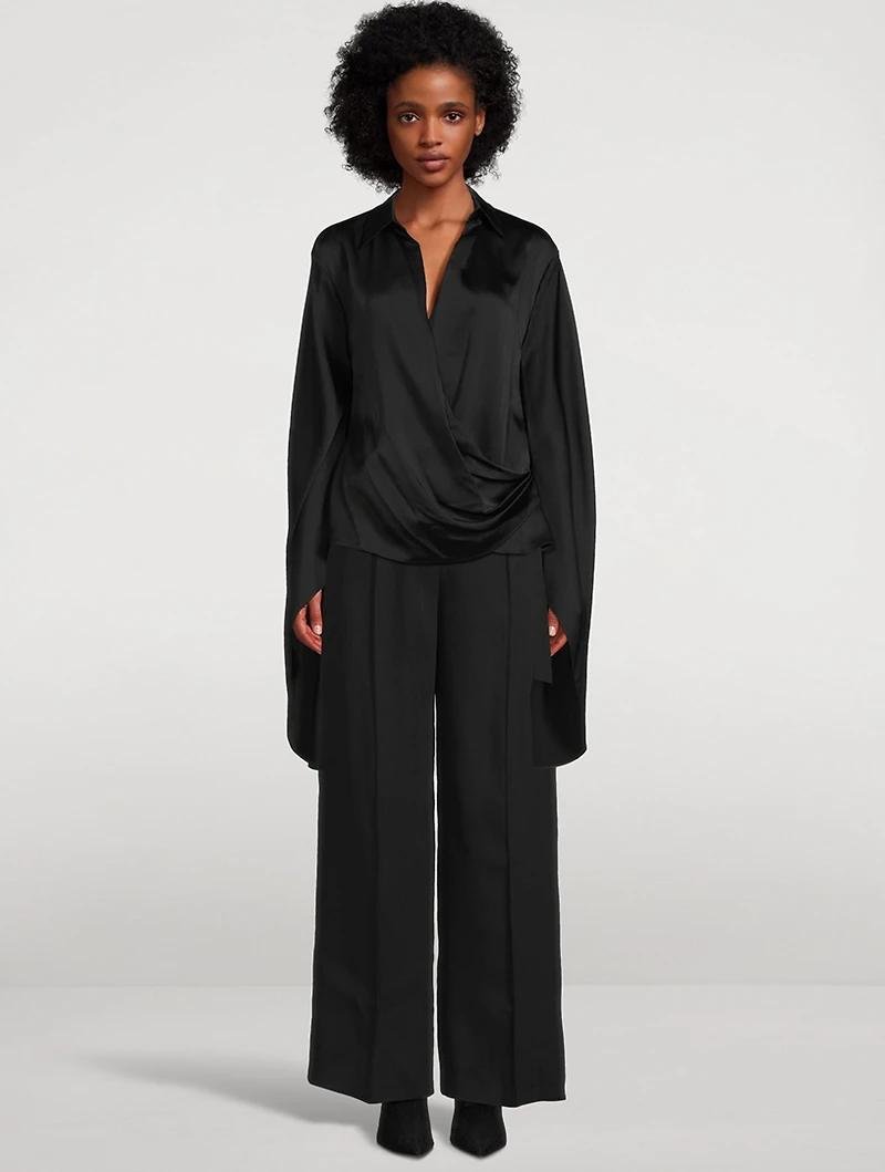 Paradisa Draped Satin Blouse