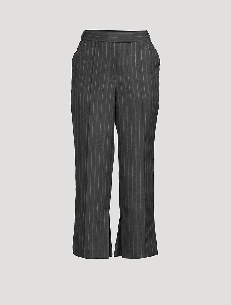 Vera Cropped Trousers Pinstripe Print