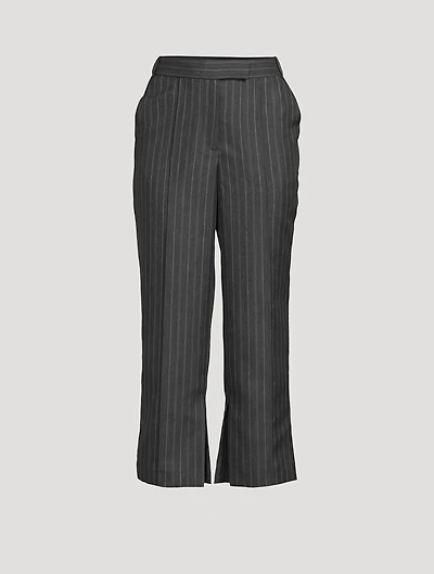 Vera Cropped Trousers Pinstripe Print