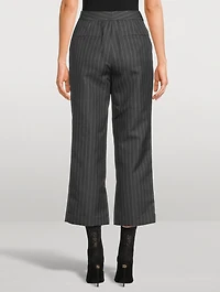 Vera Cropped Trousers Pinstripe Print