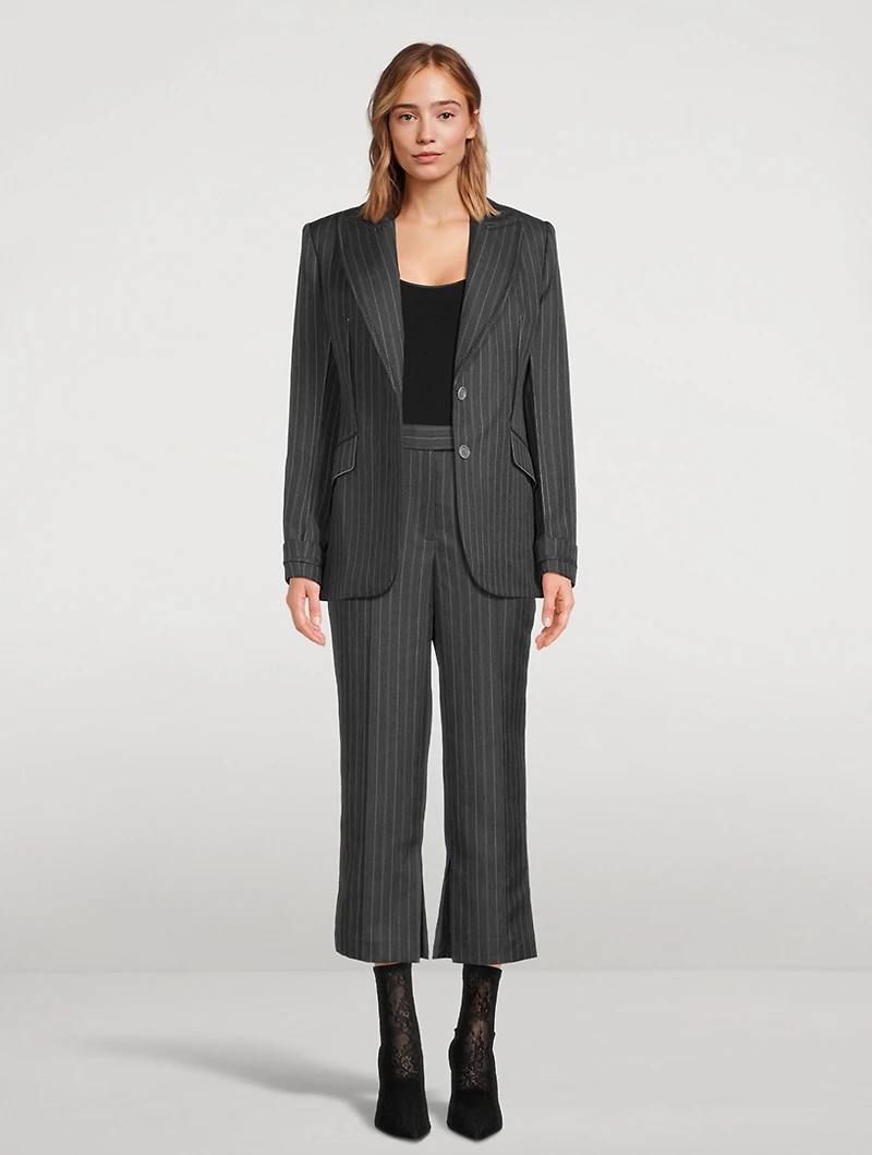 Vera Cropped Trousers Pinstripe Print
