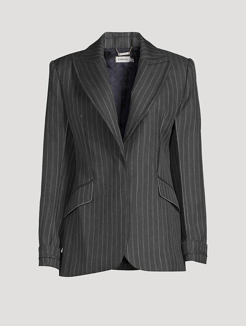 Gamela Blazer Pinstripe Print