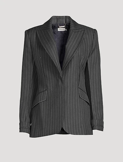 Gamela Blazer Pinstripe Print