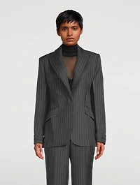 Gamela Blazer Pinstripe Print