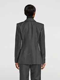 Gamela Blazer Pinstripe Print