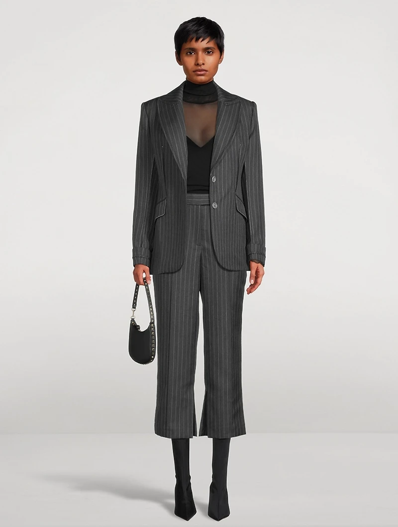 Gamela Blazer Pinstripe Print