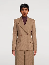 Dorit Double-Breasted Blazer Check Print