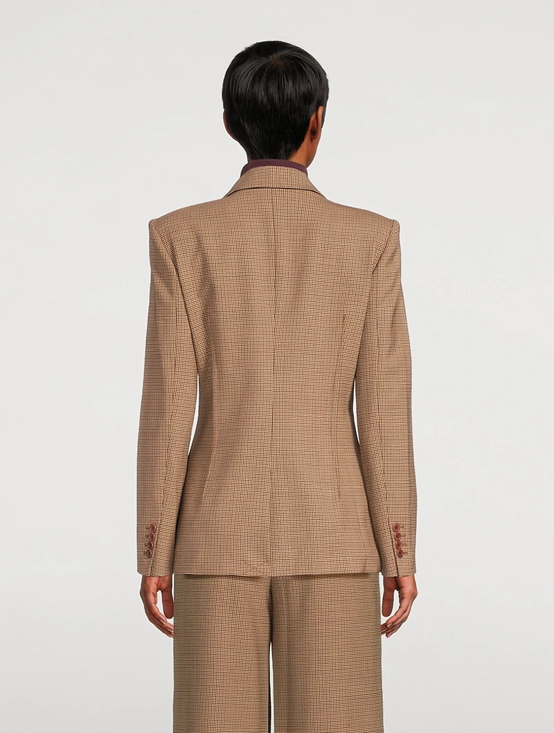 Dorit Double-Breasted Blazer Check Print