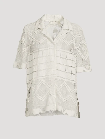 Leaha Lace Short-Sleeve Shirt