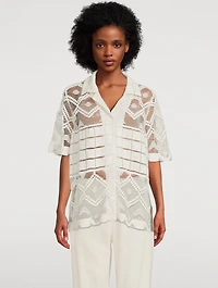 Leaha Lace Short-Sleeve Shirt