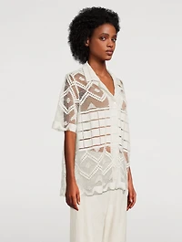 Leaha Lace Short-Sleeve Shirt