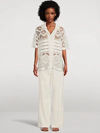 Leaha Lace Short-Sleeve Shirt