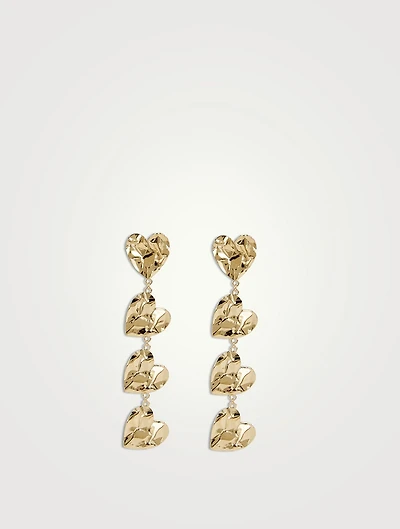 Crushed Heart Drop Earrings