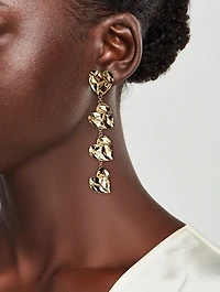 Crushed Heart Drop Earrings