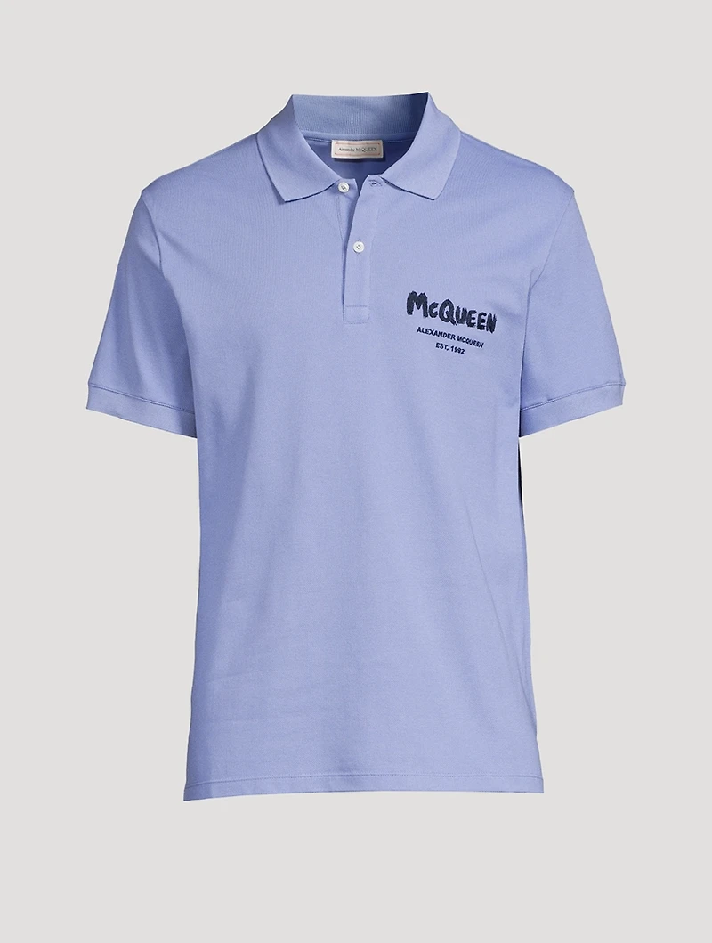 Cotton Polo With Graffiti Logo