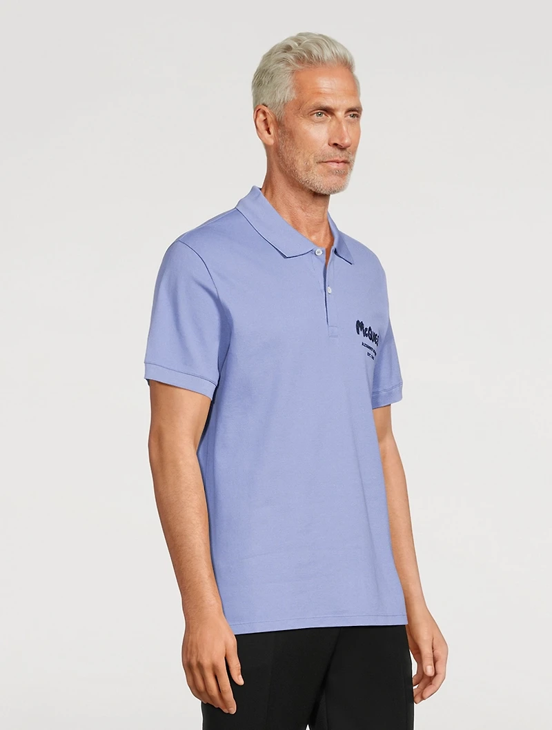 Cotton Polo With Graffiti Logo
