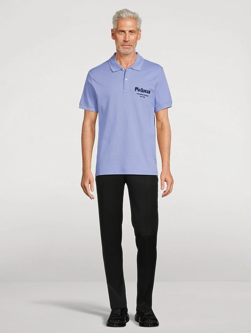 Cotton Polo With Graffiti Logo