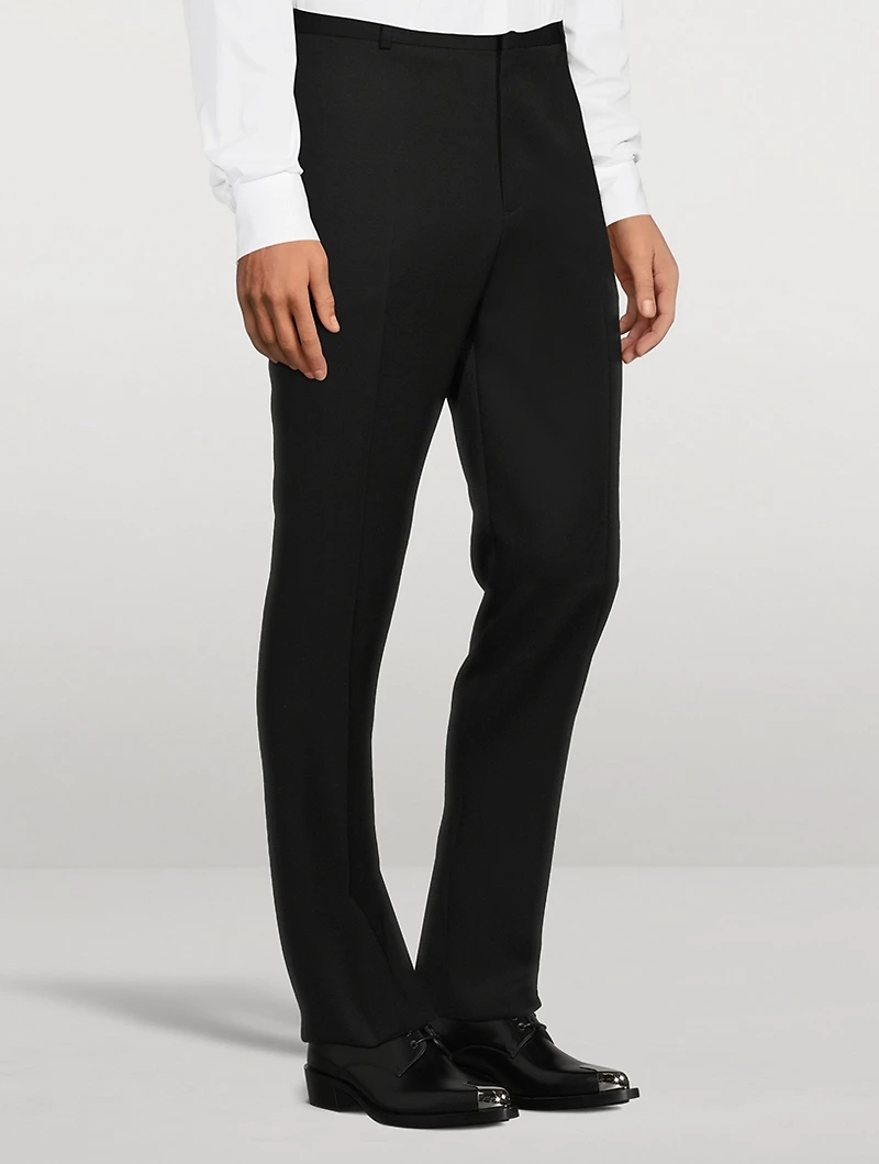 Wool Slim-Fit Cigarette Pants