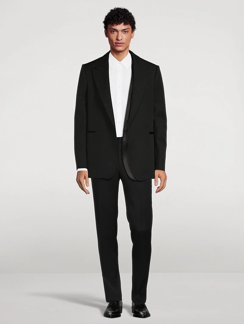 Wool Slim-Fit Cigarette Pants