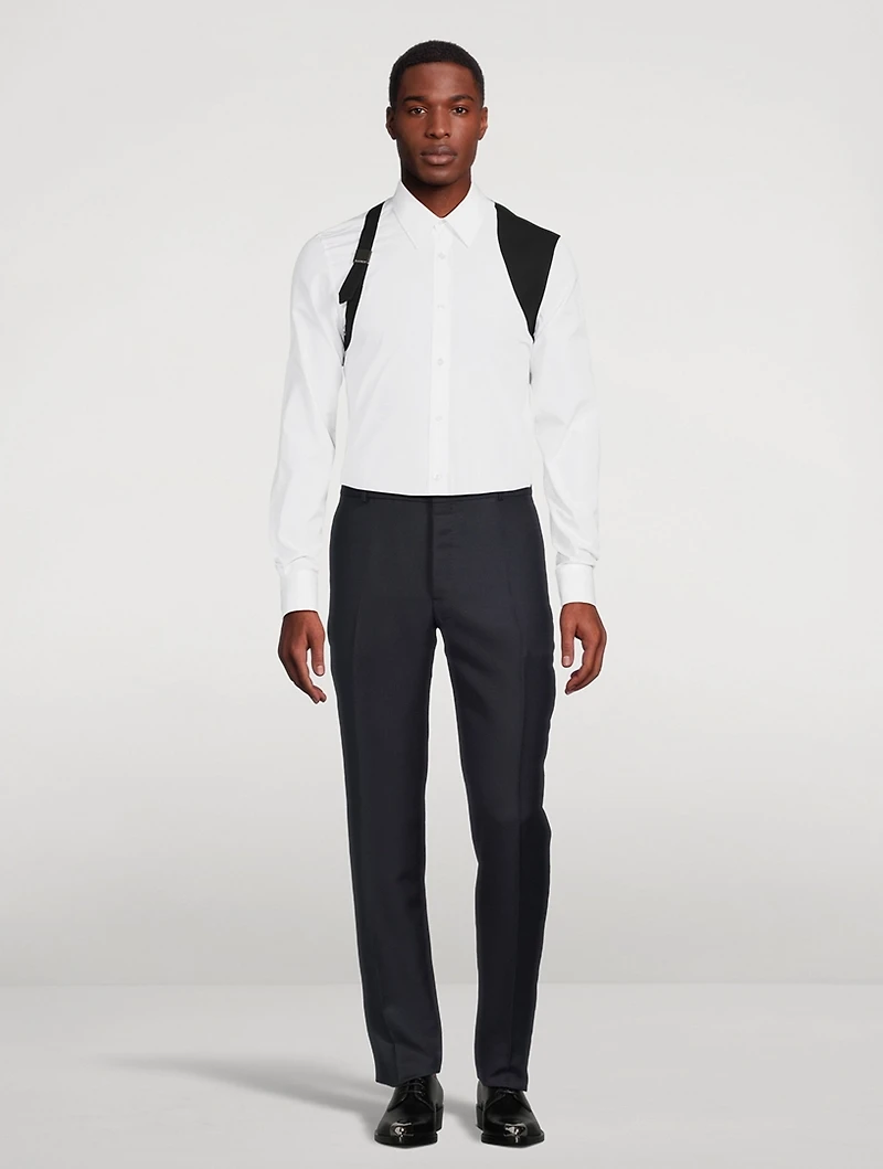 Wool And Mohair Tailored Cigarette Pants