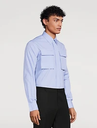 Cotton Shirt With Military Pocket