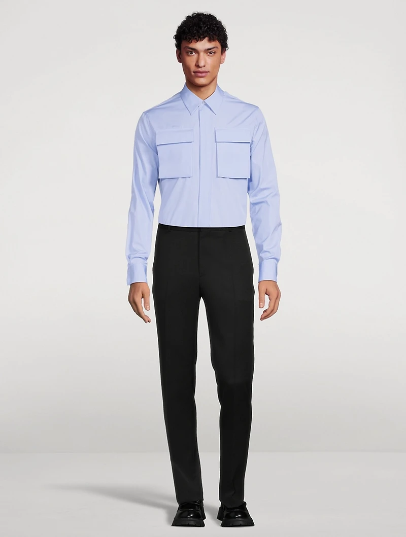Cotton Shirt With Military Pocket