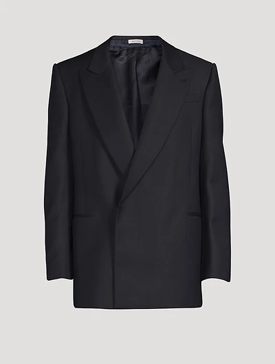 Wool And Mohair Jacket With Large Lapel