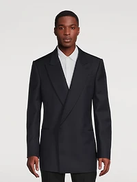 Wool And Mohair Jacket With Large Lapel