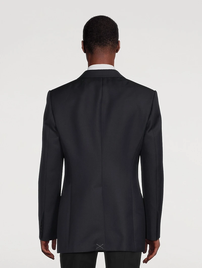 Wool And Mohair Jacket With Large Lapel