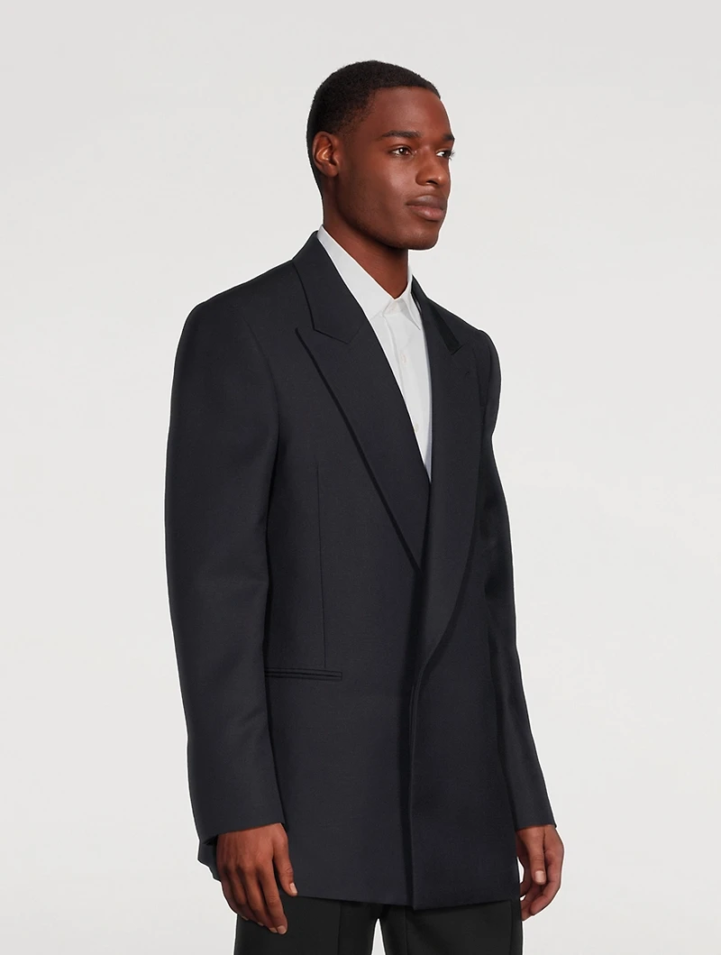 Wool And Mohair Jacket With Large Lapel