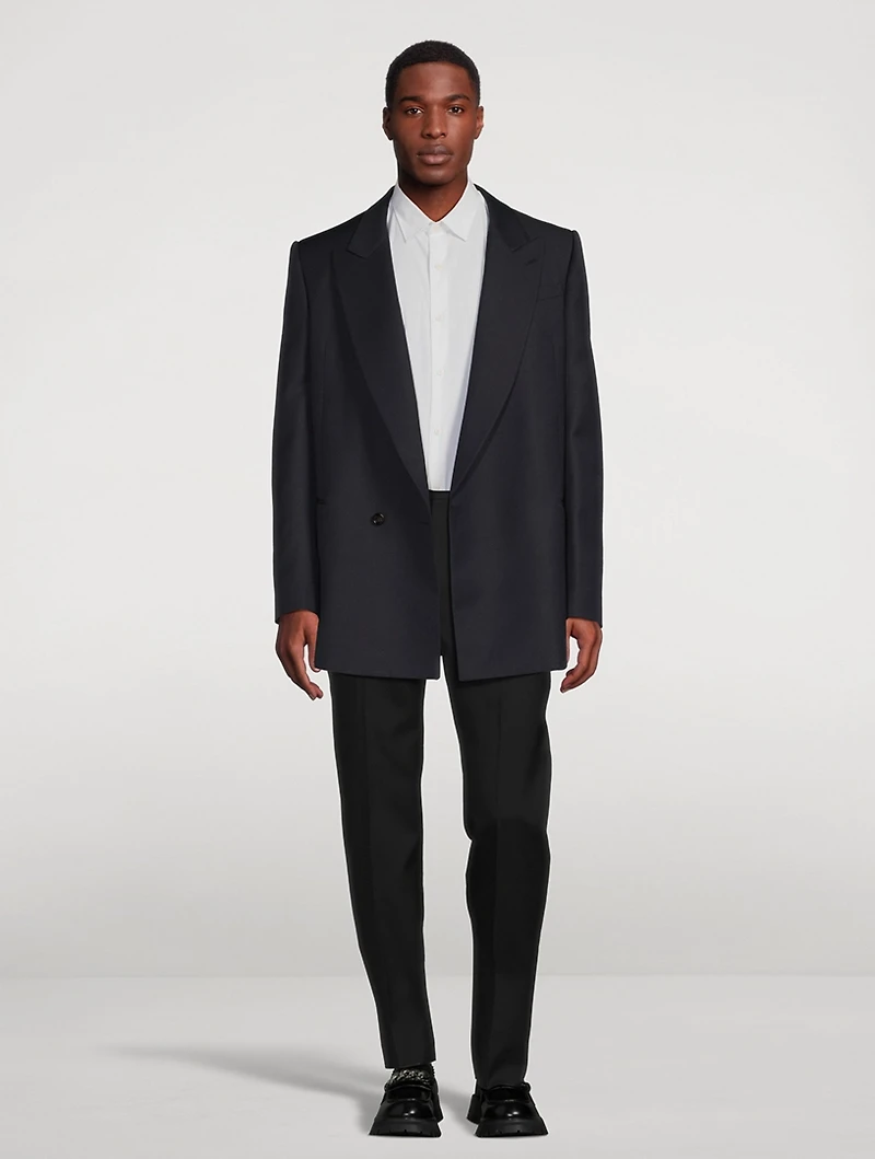 Wool And Mohair Jacket With Large Lapel