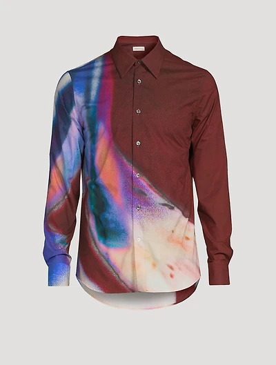 Cotton Shirt Luminous Flower Print