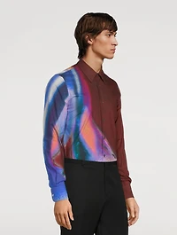 Cotton Shirt Luminous Flower Print