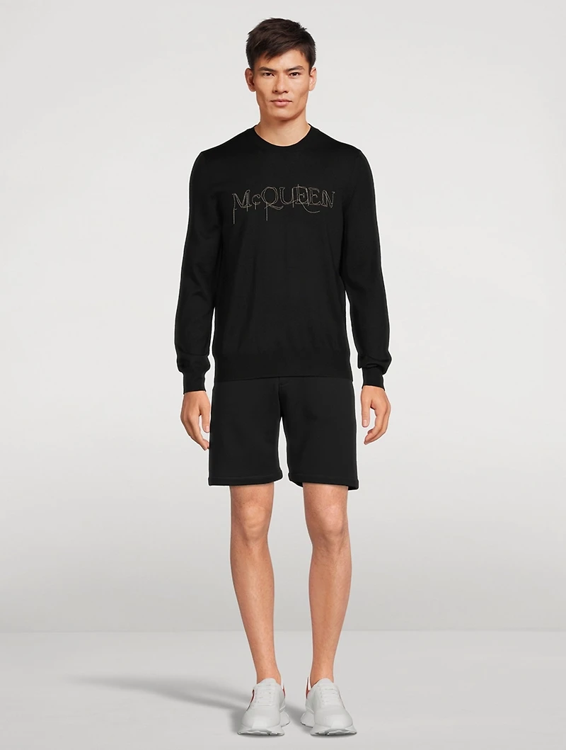 Wool Crewneck Sweater With Logo