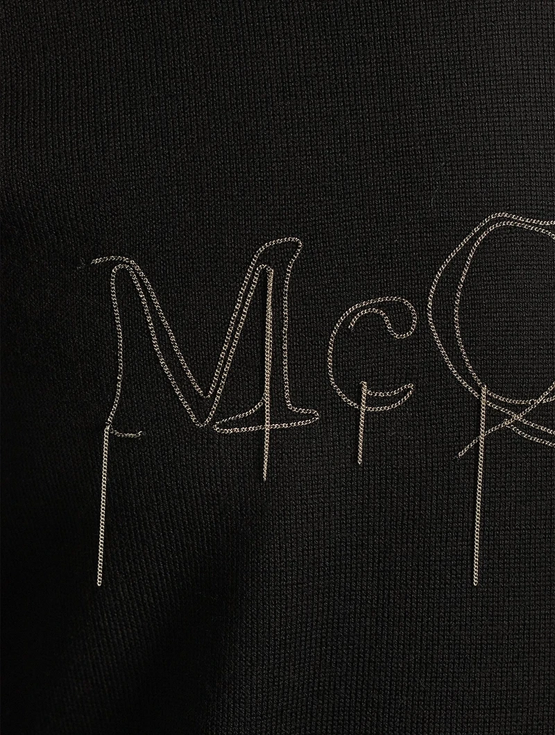 Wool Crewneck Sweater With Logo