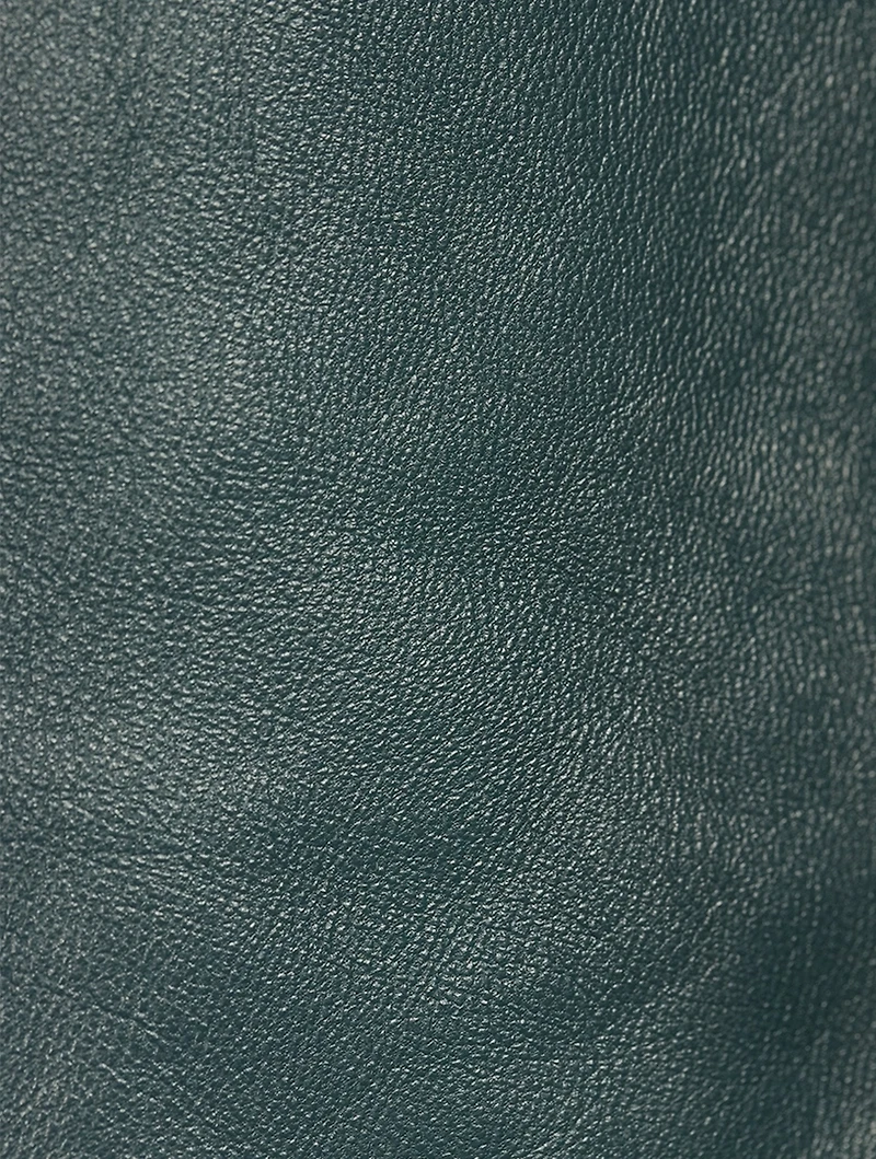 Shearling-Trimmed Leather Trench Coat