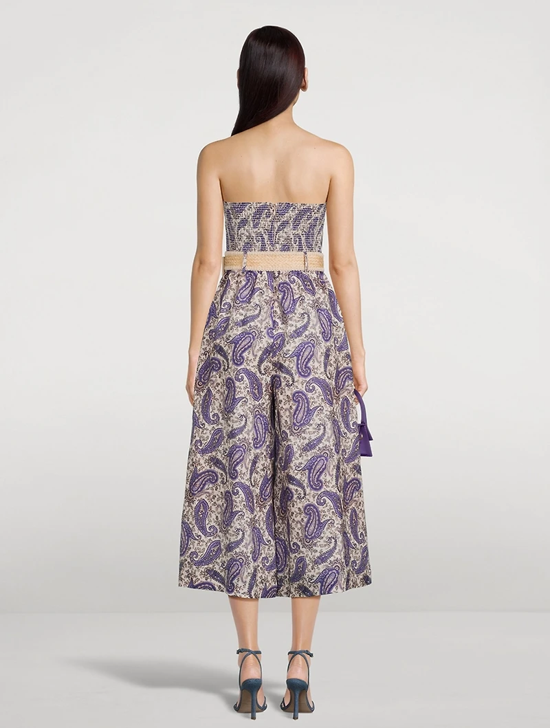 Devi Linen Strapless Jumpsuit