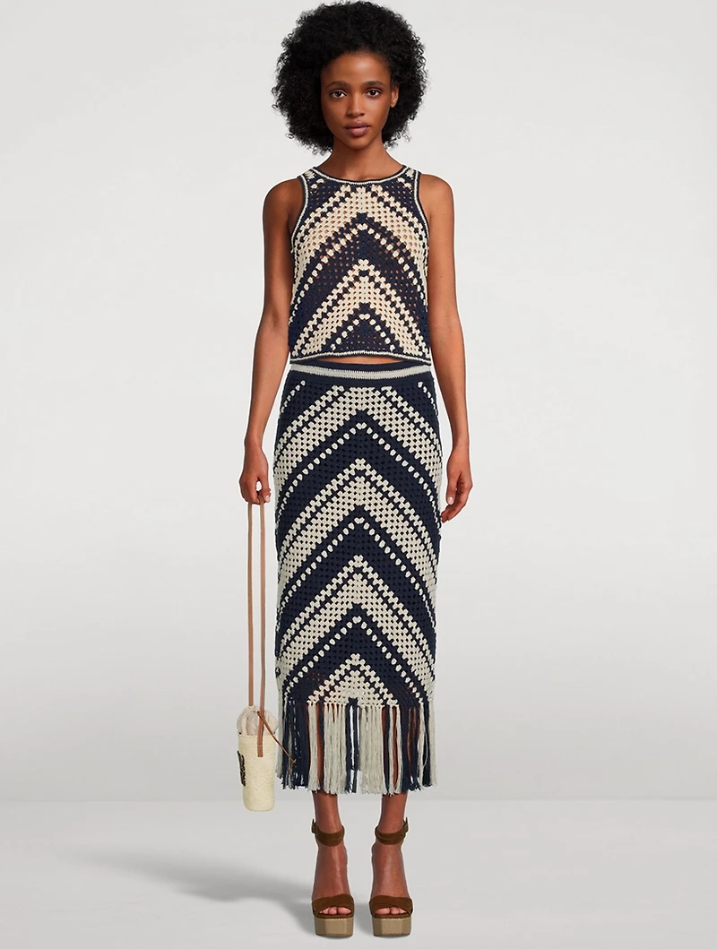 Chintz Crochet Midi Skirt