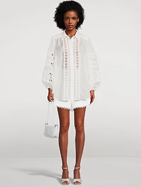 Devi Puff-Sleeve Embroidered Blouse